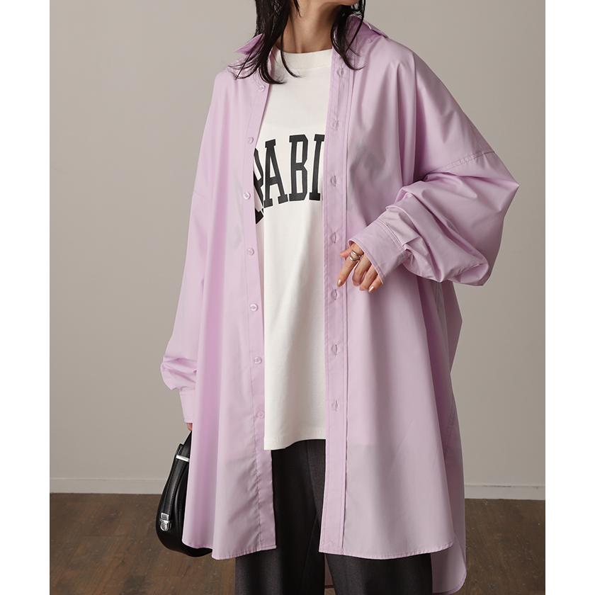 シャツ レディース トップス オーバーサイズ チュニック 長袖 カラーシャツ 彼シャツ 羽織 お尻が隠れる ロング | HUG.U | 09