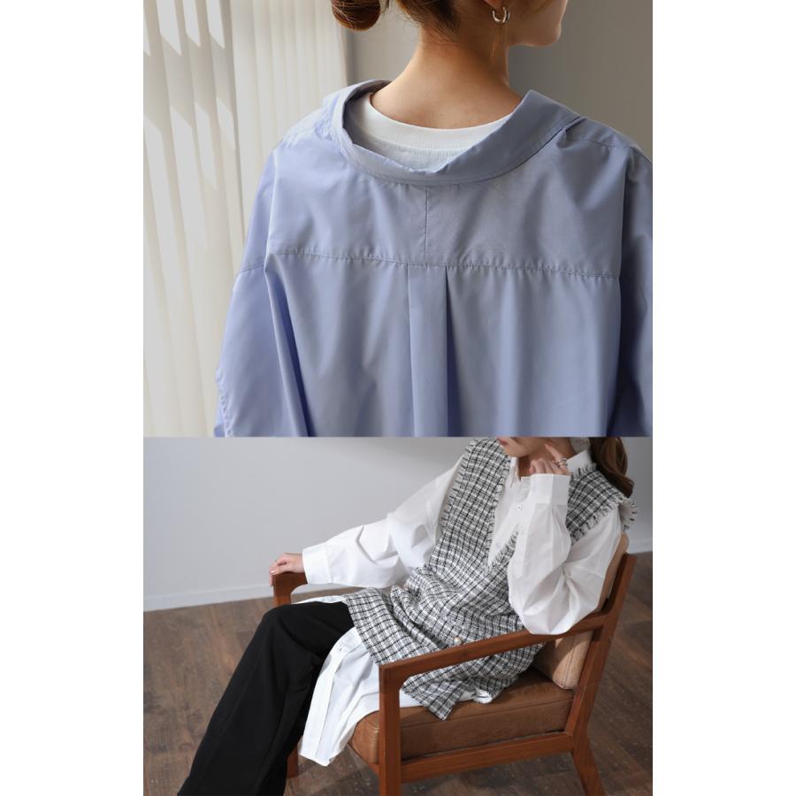 シャツ レディース トップス オーバーサイズ チュニック 長袖 カラーシャツ 彼シャツ 羽織 お尻が隠れる ロング | HUG.U | 11