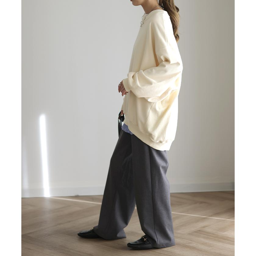 トレーナー レディース トップス スウェット 薄手 オーバーサイズ 体型カバー チュニック ドルマン ぽわん袖 長袖 2411sl | HUG.U | 19