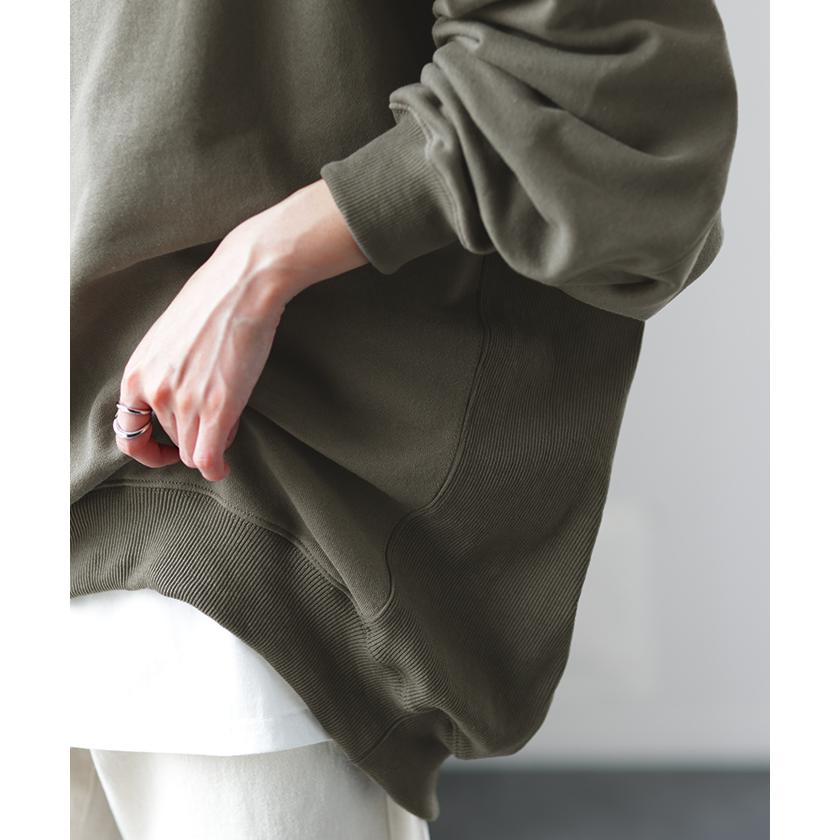 トレーナー レディース トップス スウェット 薄手 オーバーサイズ 体型カバー チュニック ドルマン ぽわん袖 長袖 2411sl | HUG.U | 11