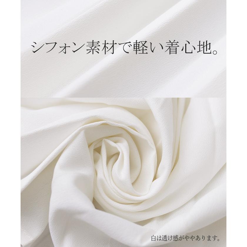 SALE シャツ レディース トップス ブラウス プリーツ チュニック パールボタン パール 体型カバー シフォン 長袖 | HUG.U | 15