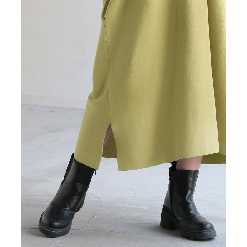 ワンピース レディース ニット 綿 100% ロング Vネック 体型カバー コクーン ニットワンピ ニットワンピース ロングワンピース 長袖 レイヤード 無地 | HUG.U | 19