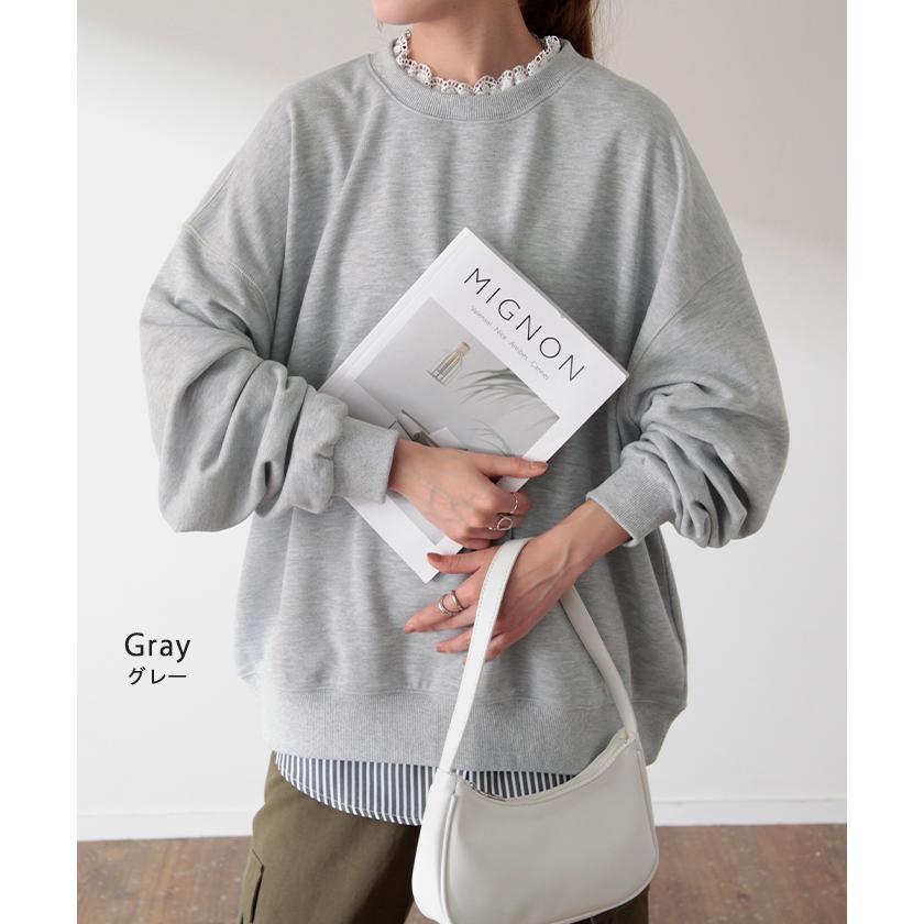 HUG.U スウェット レディース トップス トレーナー レース 襟 HUG.U スウェット レディース トップス トレーナー レース 襟