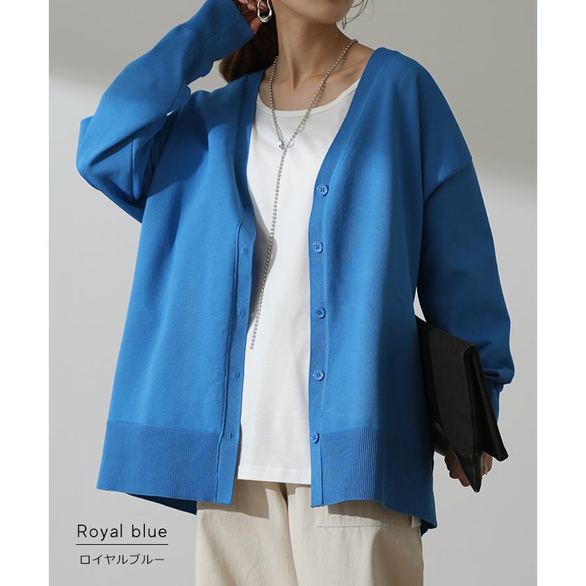 カーディガン レディース トップス 軽量 ニット スポンジニット アウター 長袖 春ニット 羽織 | HUG.U | 21