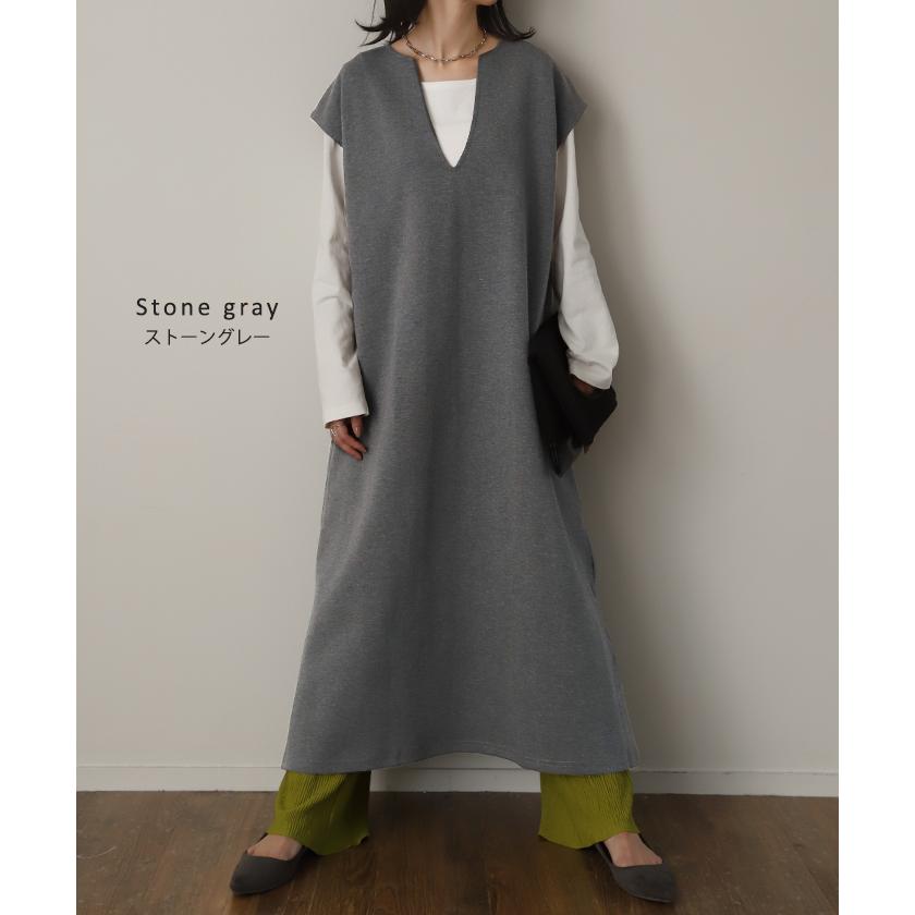 ワンピース ロング ロングワンピ レイヤード レディース スリット フレンチスリーブ 半袖 二の腕カバー2 2411sl | HUG.U | 24