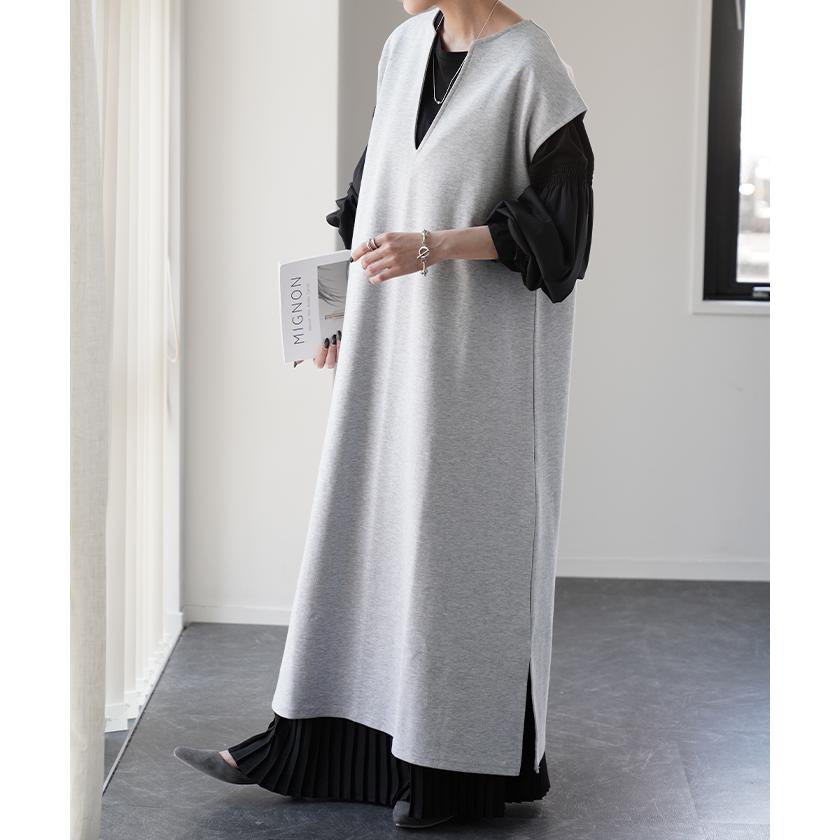 ワンピース ロング ロングワンピ レイヤード レディース スリット フレンチスリーブ 半袖 二の腕カバー2 2411sl | HUG.U | 10