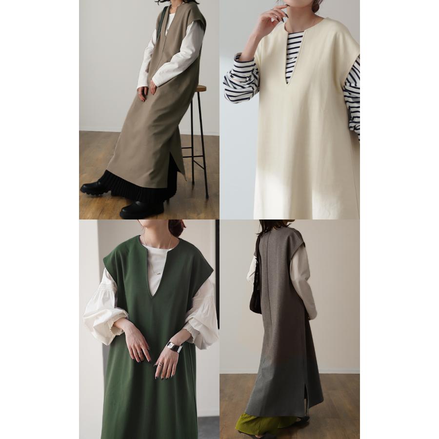 ワンピース ロング ロングワンピ レイヤード レディース スリット フレンチスリーブ 半袖 二の腕カバー2 2411sl | HUG.U | 15