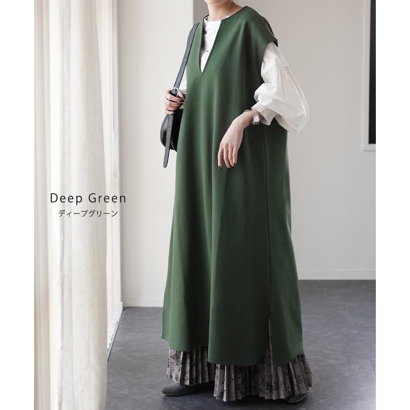 ワンピース ロング ロングワンピ レイヤード レディース スリット フレンチスリーブ 半袖 | HUG.U | 22