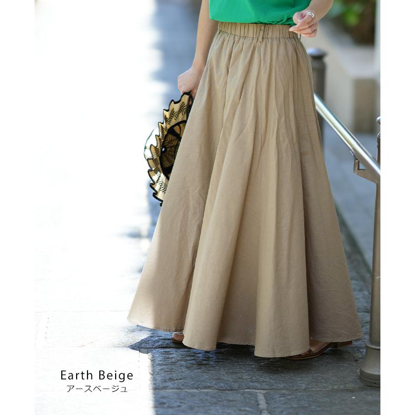 新品未使用【フランシュリッペ】ロングスカート　リネン100　フレア　総柄　麻 新品未使用【フランシュリッペ】ロングスカート リネン100