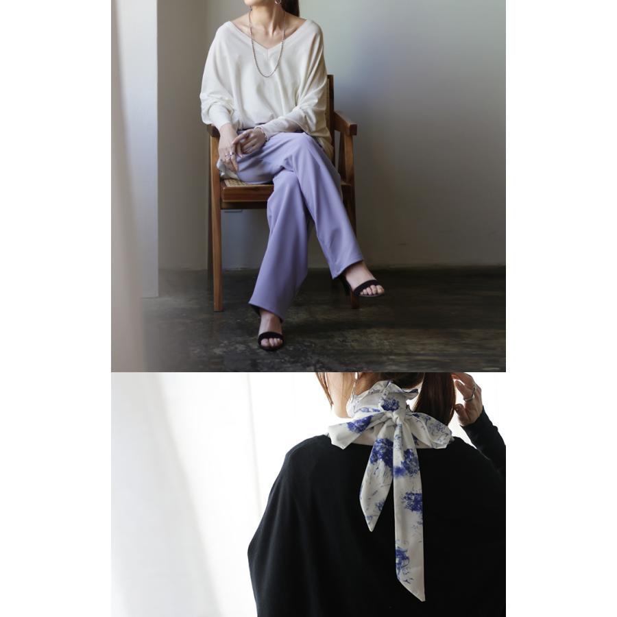 トップス レディース ニット 薄手 ドルマン Vネック 長袖 ゆったり 体型カバー お尻が隠れる オーバーサイズ | HUG.U | 10