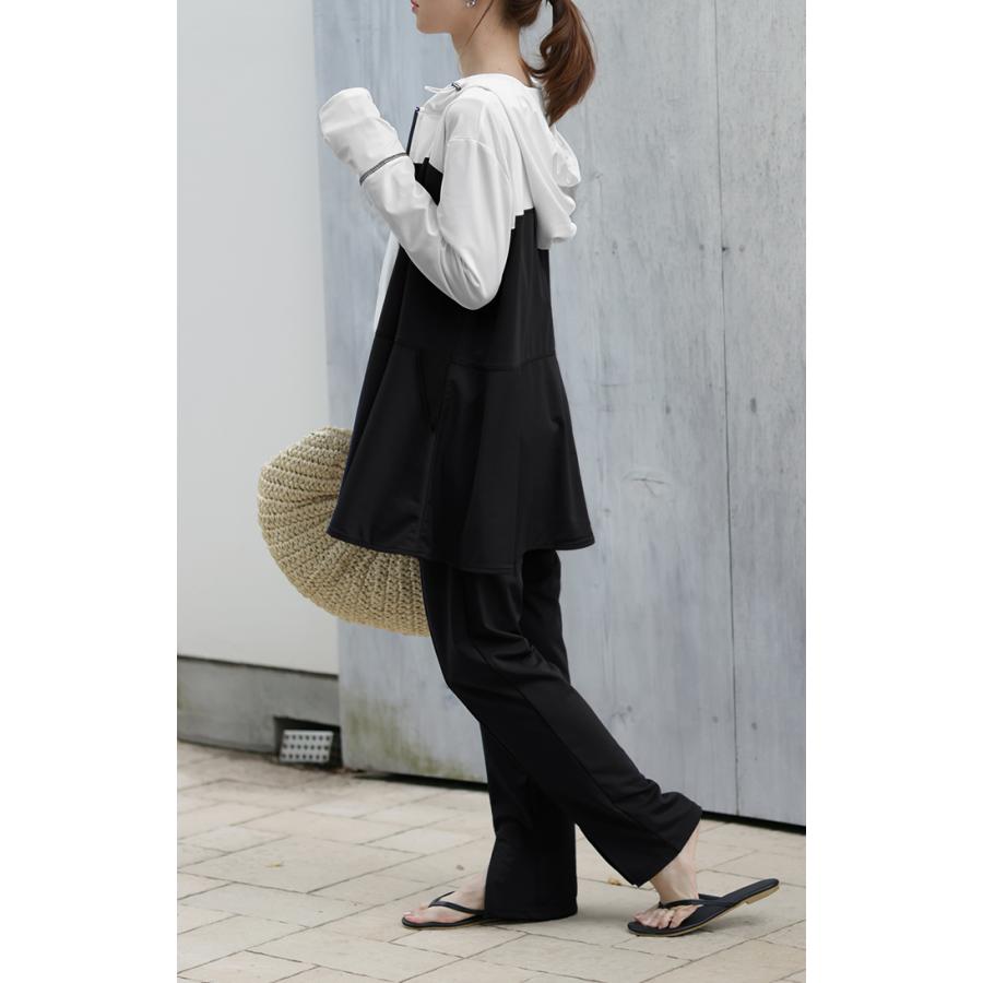 ラッシュガード レディース パーカー 2点セット パンツ 長袖 フレアパンツ トップス 体型カバー アウター 指穴 ボトムス ストレッチ 春 夏 | ブランド登録なし | 16