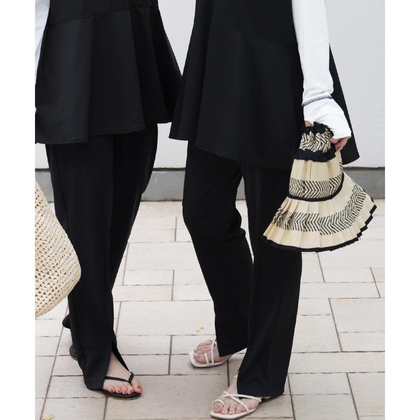 ラッシュガード レディース パーカー 2点セット パンツ 長袖 フレアパンツ トップス 体型カバー アウター 指穴 ボトムス ストレッチ 春 夏 | ブランド登録なし | 18