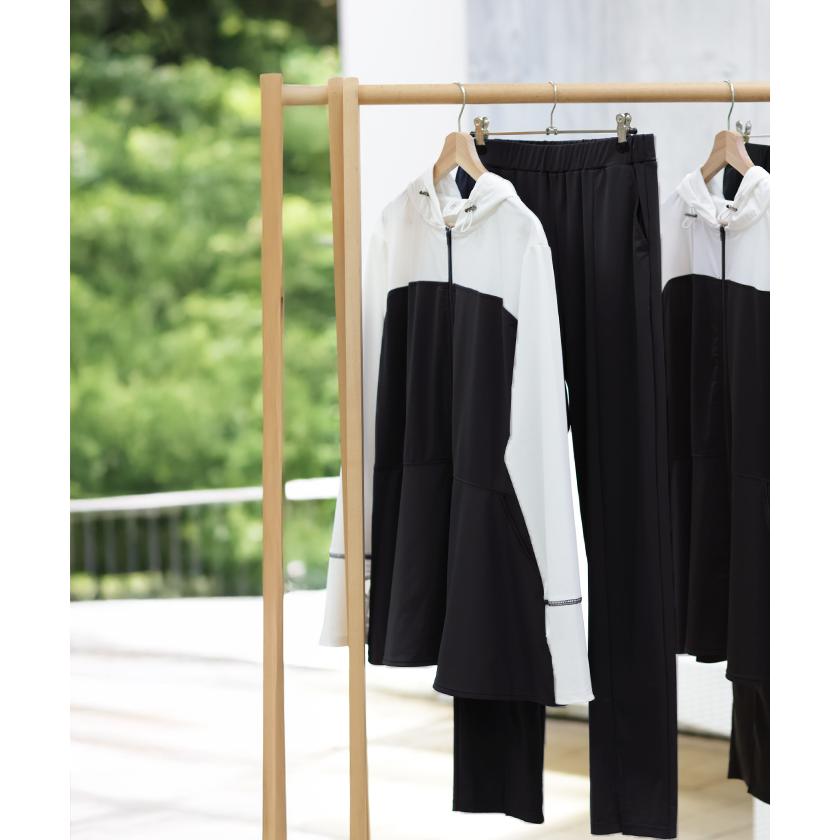 ラッシュガード レディース パーカー 2点セット パンツ 長袖 フレアパンツ トップス 体型カバー アウター 指穴 ボトムス ストレッチ 春 夏 | ブランド登録なし | 09