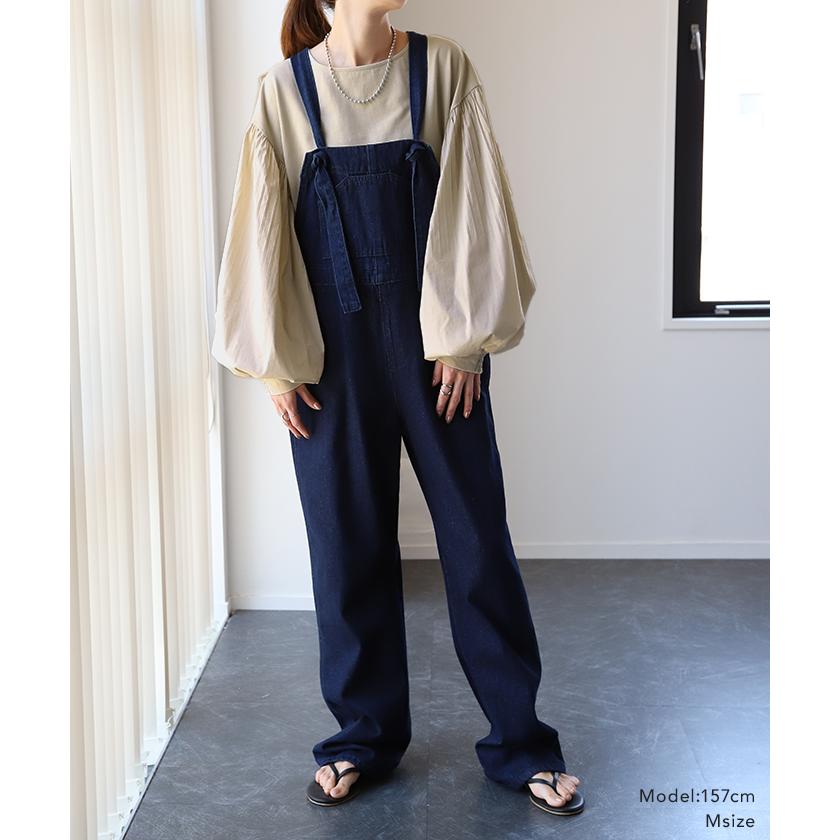 ブラウス レディース トップス ぽわん袖 カットソー きれいめ ロンT 異素材 シャツ バルーン袖 パフスリーブ | HUG.U | 21