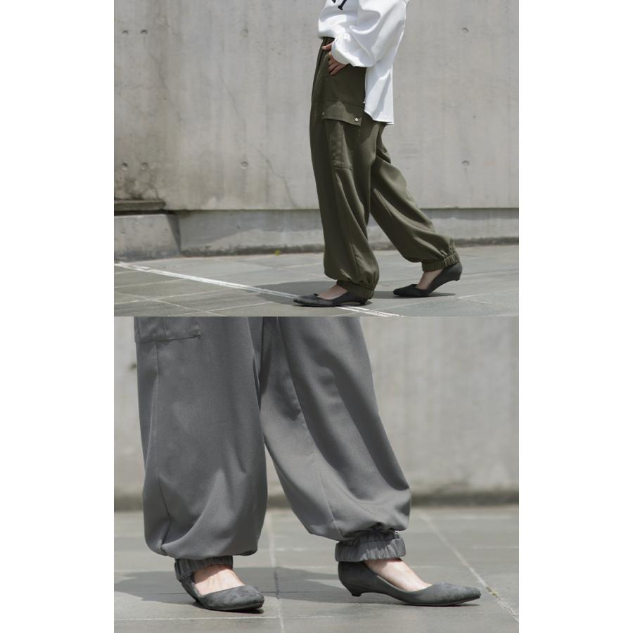 カーゴパンツ レディース 秋 新作 パンツ カーブパンツ カーゴ ワイドパンツ ジョガーパンツ ボトムス ロング ワイド サーカスパンツ タックパンツ ズボン | HUG.U | 06