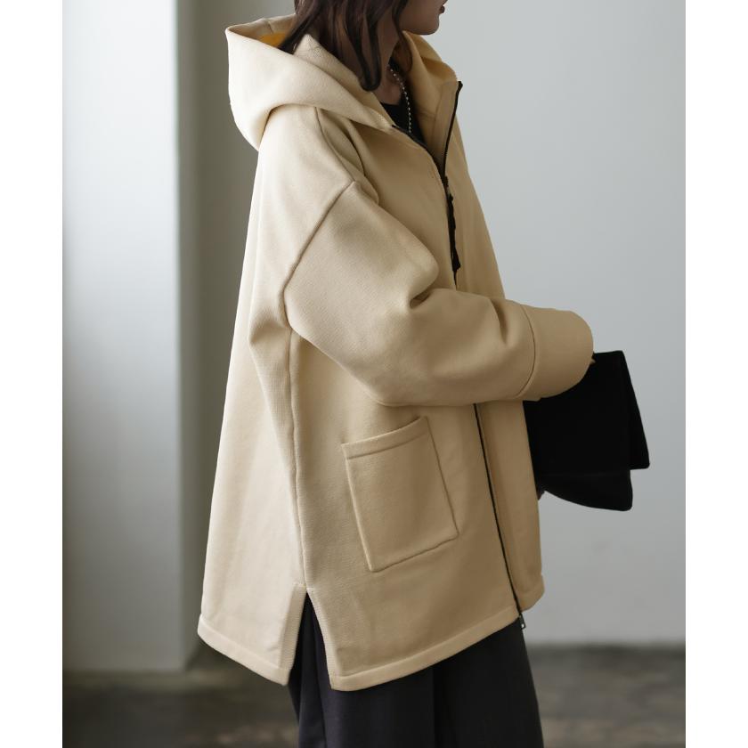 SALE パーカー レディース アウター ニット ニットパーカー 体型カバー ライトアウター フード フーディー 長袖 長め オーバーサイズ お尻が隠れる | HUG.U | 09