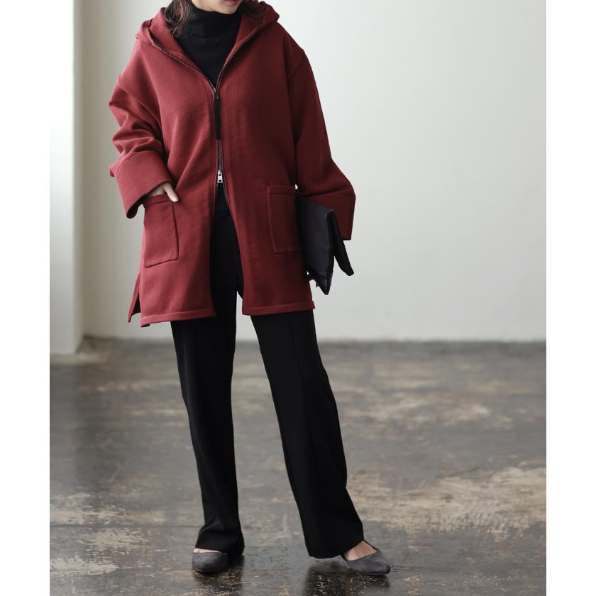 SALE パーカー レディース アウター ニット ニットパーカー 体型カバー ライトアウター フード フーディー 長袖 長め オーバーサイズ お尻が隠れる | HUG.U | 12