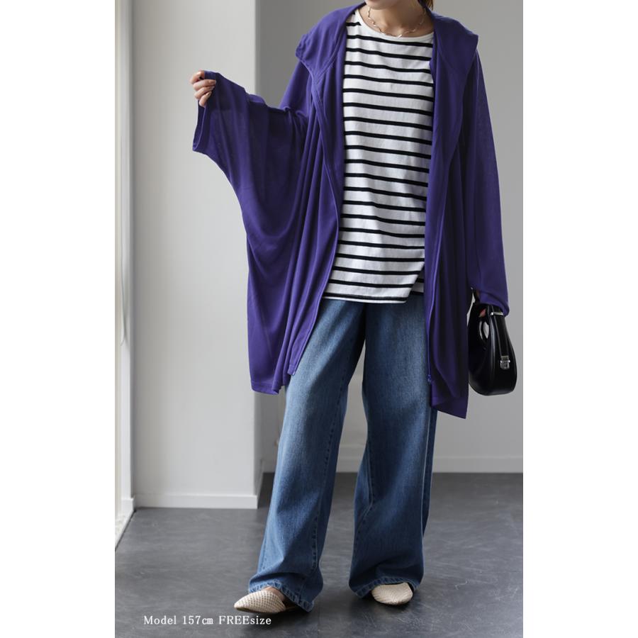 カーディガン レディース UVカット パーカー トップス 紫外線対策 薄手 涼しい 体型カバー 大きいサイズ ポンチョ 長袖 | HUG.U | 13