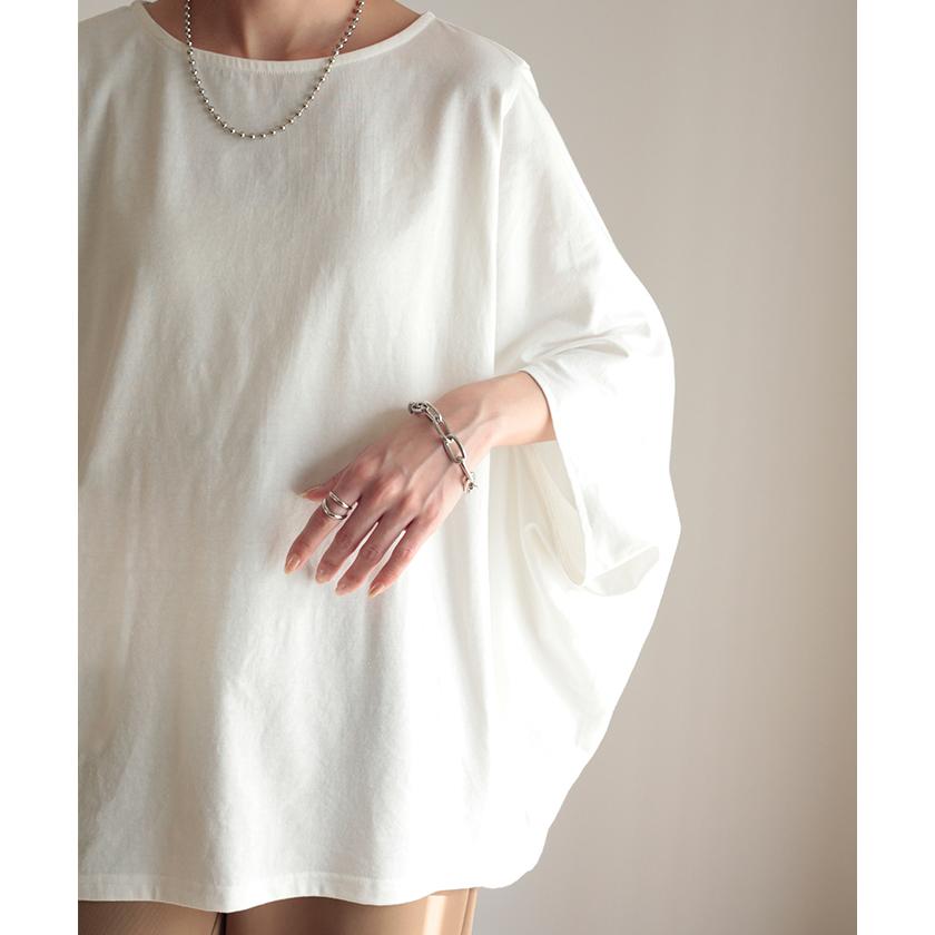 Tシャツ レディース トップス 二の腕カバー ドルマン チュニック 半袖 五分袖 お尻が隠れる オーバーサイズ | HUG.U | 16