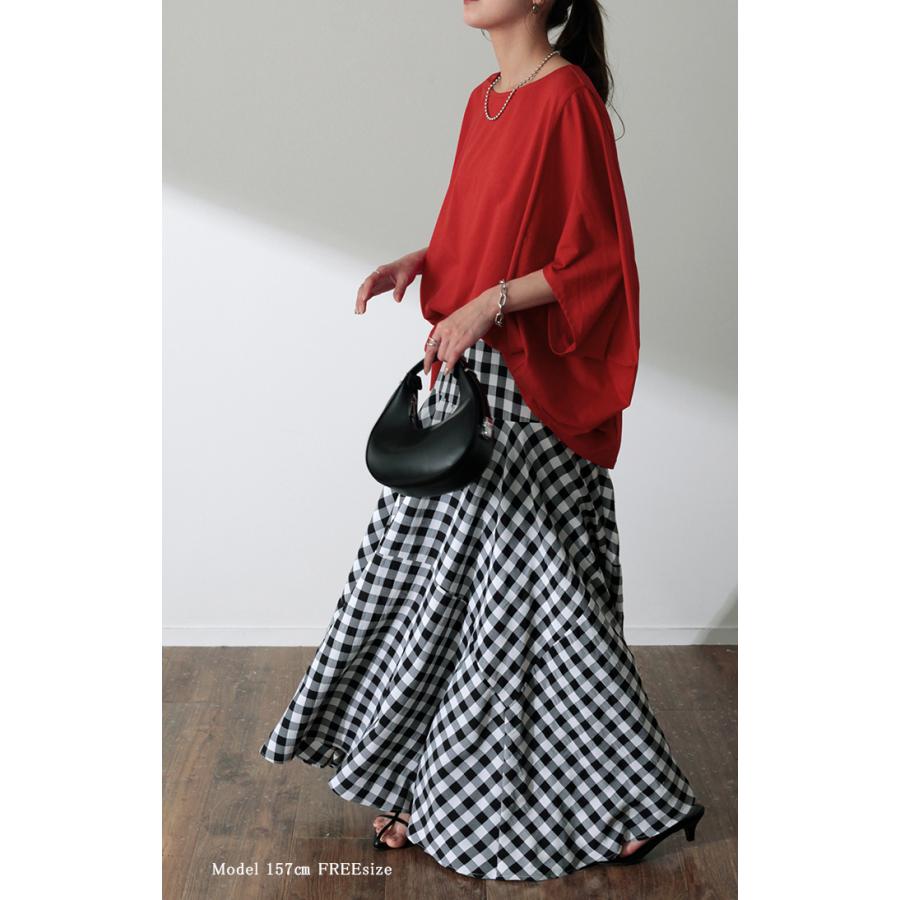 Tシャツ レディース トップス 二の腕カバー ドルマン チュニック 半袖 五分袖 お尻が隠れる オーバーサイズ | HUG.U | 07