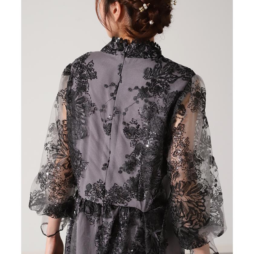 ワンピース 結婚式 オケージョン ドレス 袖あり お呼ばれ ロングワンピース 長袖 レース ワンピ パーティー 体型カバー レディース | HUG.U | 16