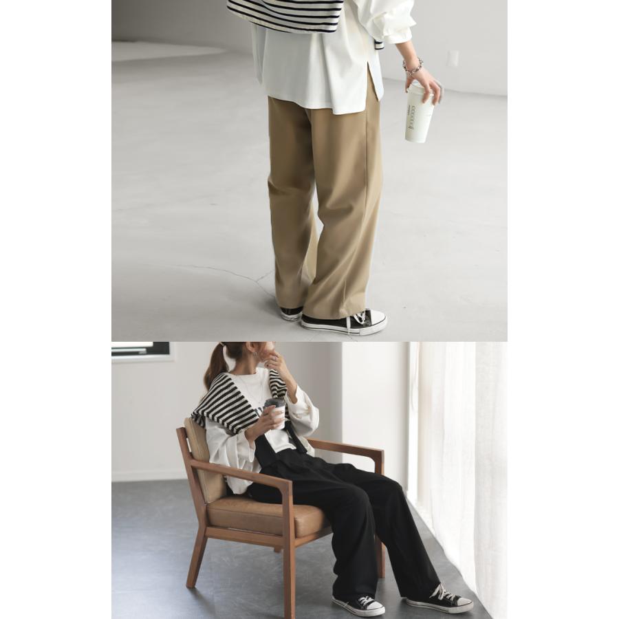 パンツ タックパンツ レディース タック ワイドパンツ ワイド ロング 大きいサイズ ボトム 体型カバー タイムセールSW2 | HUG.U | 14