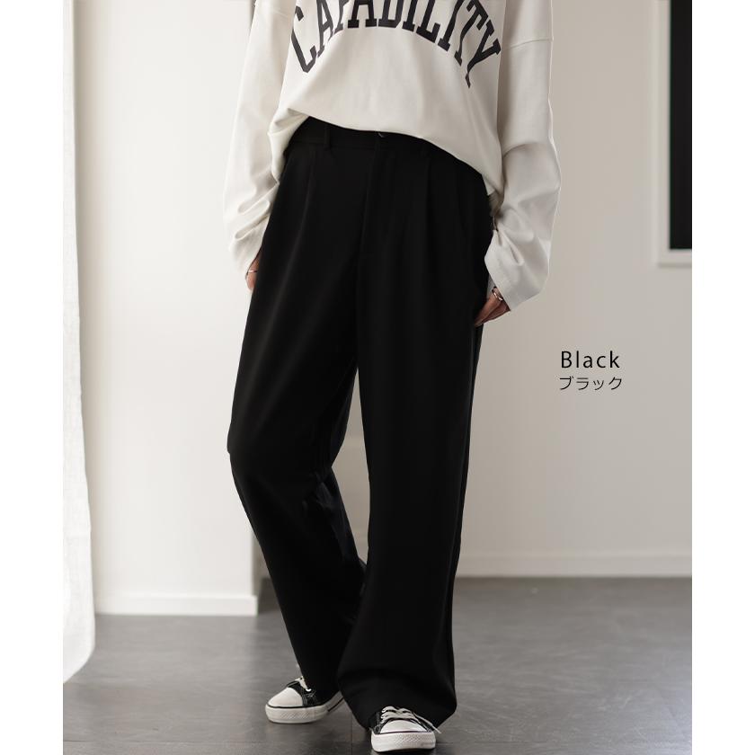 パンツ タックパンツ レディース タック ワイドパンツ ワイド ロング 大きいサイズ ボトム 体型カバー タイムセールSW2 | HUG.U | 16