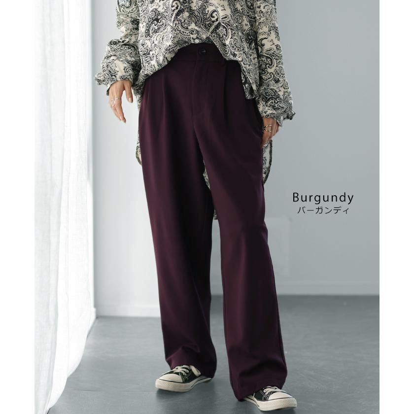 パンツ タックパンツ レディース タック ワイドパンツ ワイド ロング 大きいサイズ ボトム 体型カバー タイムセールSW2 | HUG.U | 18