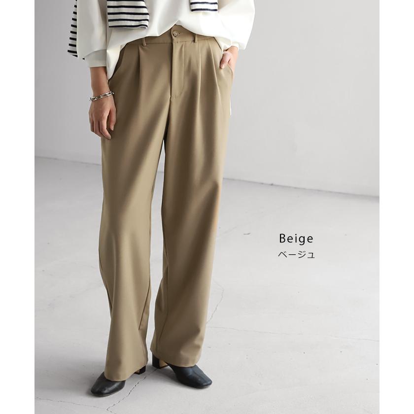 パンツ タックパンツ レディース タック ワイドパンツ ワイド ロング 大きいサイズ ボトム 体型カバー タイムセールSW2 | HUG.U | 19