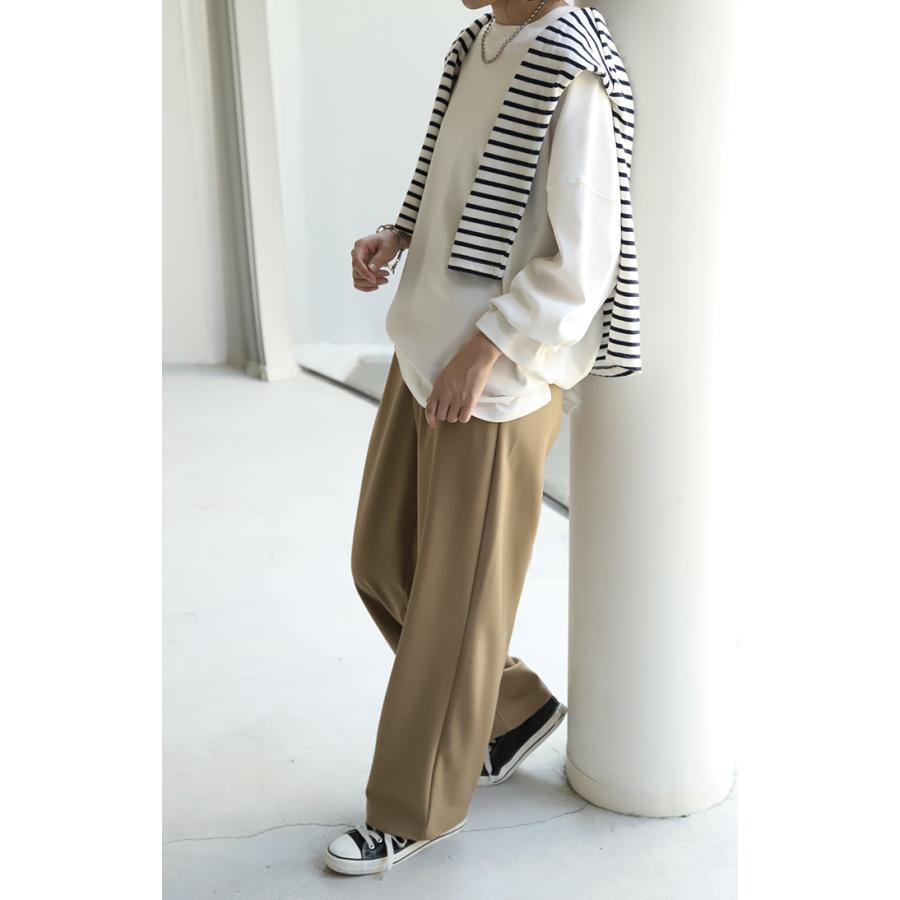 パンツ タックパンツ レディース タック ワイドパンツ ワイド ロング 大きいサイズ ボトム 体型カバー タイムセールSW2 | HUG.U | 07