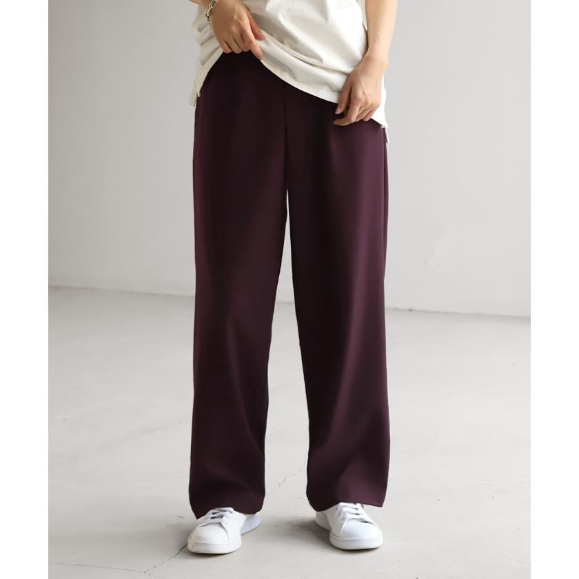 パンツ タックパンツ レディース タック ワイドパンツ ワイド ロング 大きいサイズ ボトム 体型カバー タイムセールSW2 | HUG.U | 08