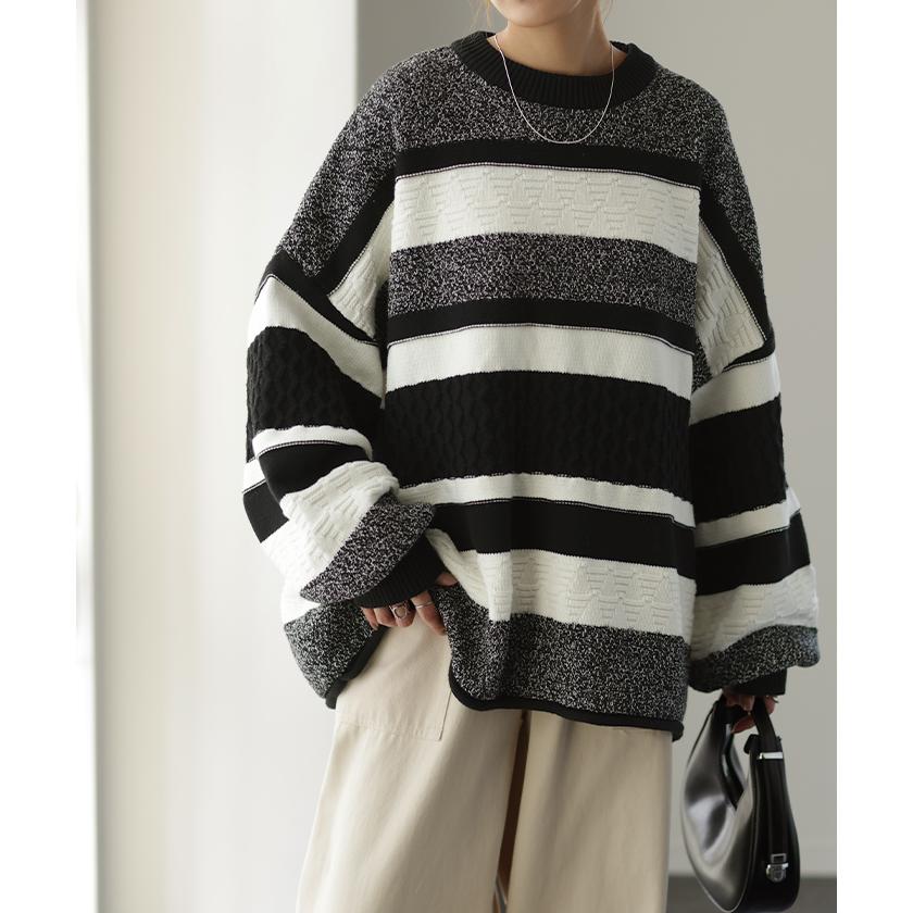 ニット レディース プルオーバー セーター トレーナー トップス 長袖 丸首 | HUG.U | 17