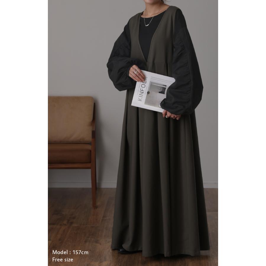 トップス レディース カットソー ブラウス パフスリーブ ロンT レイヤード 重ね着 ボリューム袖 ぽわん袖 シャツ ドッキング タイムセールSW2 | HUG.U | 05