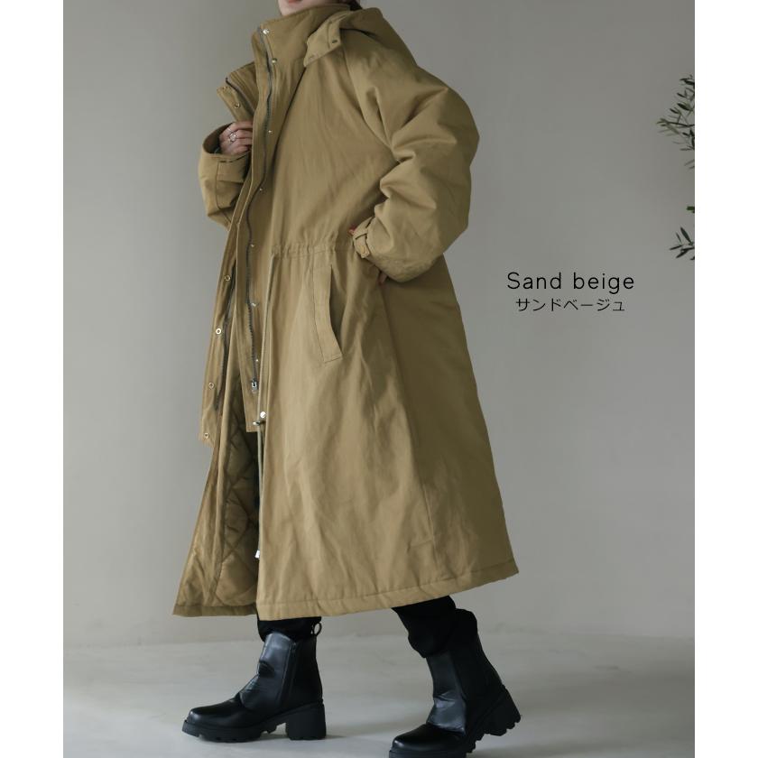 アウター レディース ミリタリーコート 中綿 コート 暖か ダウン フェイクダウン モッズコートスタンドカラー OUTER2410 | HUG.U | 18