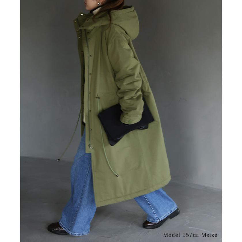 アウター レディース ミリタリーコート 中綿 コート 暖か ダウン フェイクダウン モッズコートスタンドカラー OUTER2410 | HUG.U | 07