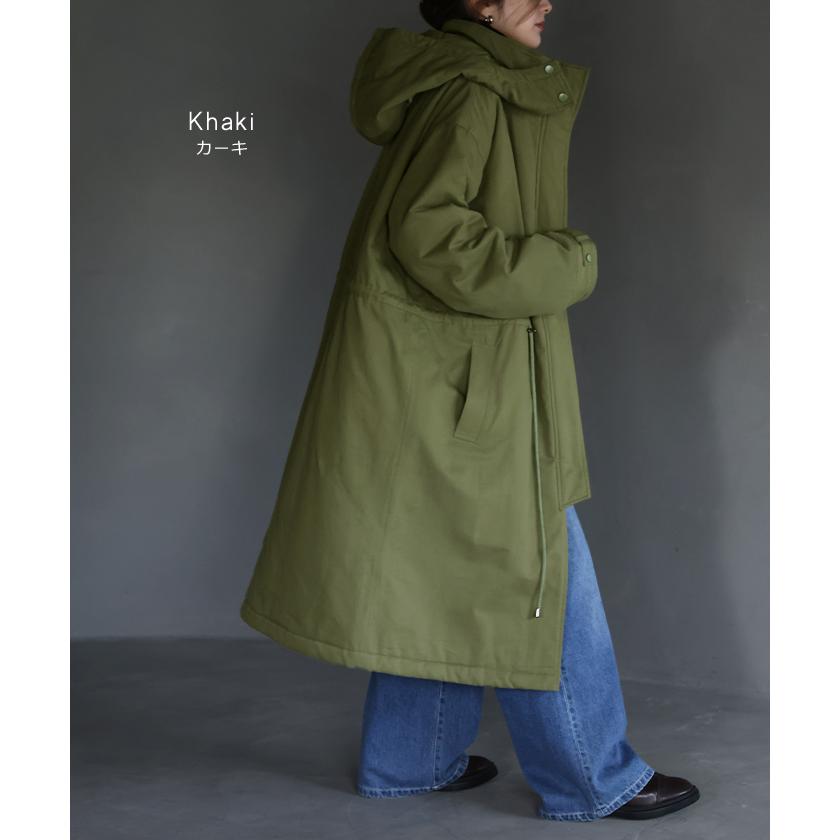 SALE アウター レディース ミリタリーコート 中綿 コート 暖か ダウン フェイクダウン モッズコートスタンドカラー アウトレット | HUG.U | 18