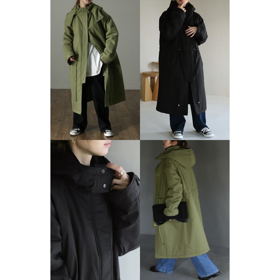 SALE アウター レディース ミリタリーコート 中綿 コート 暖か ダウン フェイクダウン モッズコートスタンドカラー アウトレット | HUG.U | 21