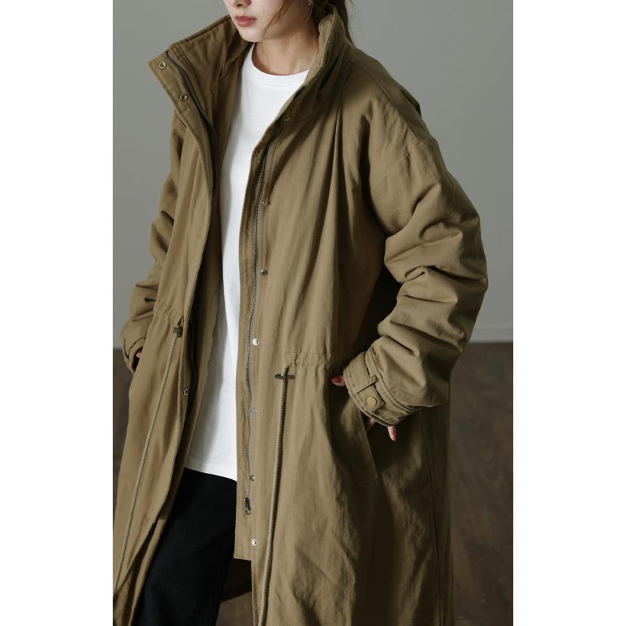 SALE アウター レディース ミリタリーコート 中綿 コート 暖か ダウン フェイクダウン モッズコートスタンドカラー アウトレット | HUG.U | 22