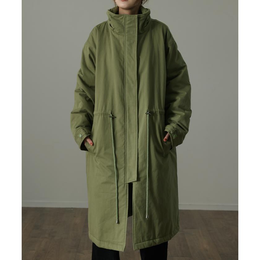 SALE アウター レディース ミリタリーコート 中綿 コート 暖か ダウン フェイクダウン モッズコートスタンドカラー アウトレット | HUG.U | 09