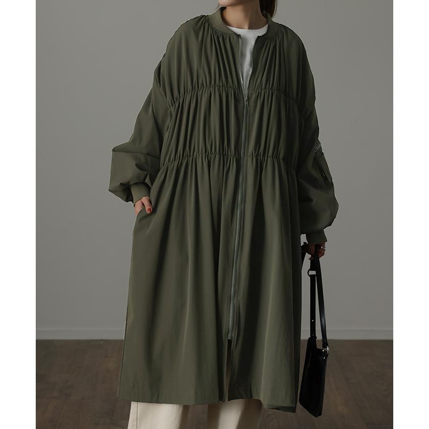 ジャンパー レディース ロング アウター ロングMA-1 ミリタリーコート ミリタリー ライトアウター OUTER2410 | HUG.U | 07