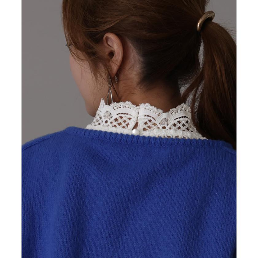 タンクトップ レディース トップス レース つけ襟 タンク フリル インナー レイヤード ハイネック 重ね着 白 黒 | HUG.U | 16