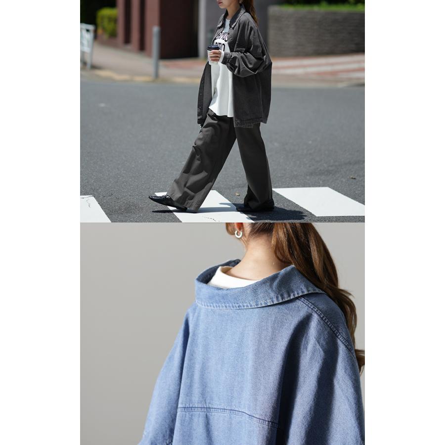 デニムシャツ レディース デニムジャケット オーバーサイズ アウター シャツ デニム トップス ジャケット Gジャン 体型カバー 長袖 羽織  タイムセールSW2 | HUG.U | 20