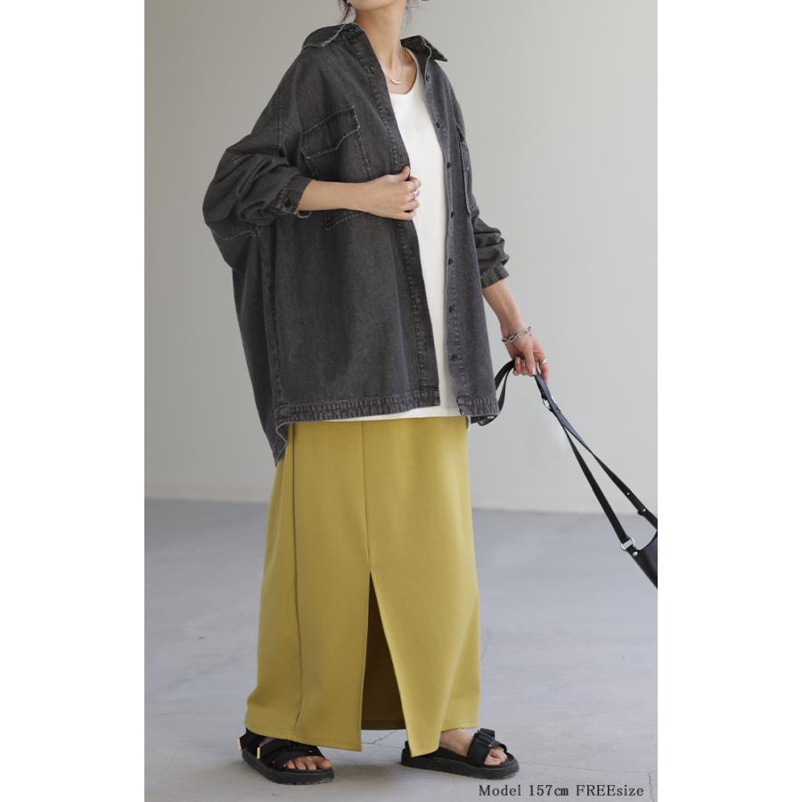 デニムシャツ レディース デニムジャケット オーバーサイズ アウター シャツ デニム トップス ジャケット Gジャン 体型カバー 長袖 羽織  タイムセールSW2 | HUG.U | 05