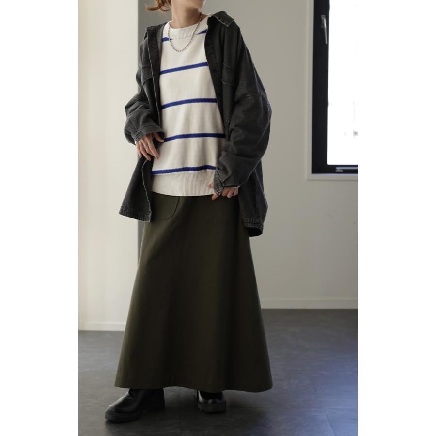 ボーダー ニット レディース プルオーバー セーター トレーナー トップス 長袖 丸首 ライトニット | HUG.U | 12