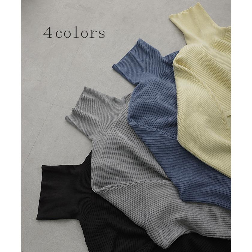 ニット レディース 秋 新作 トップス レイヤード 2点セット ベスト ショートニット タートル ハイネック 長袖 リブニット セーター タートルネック | HUG.U | 13