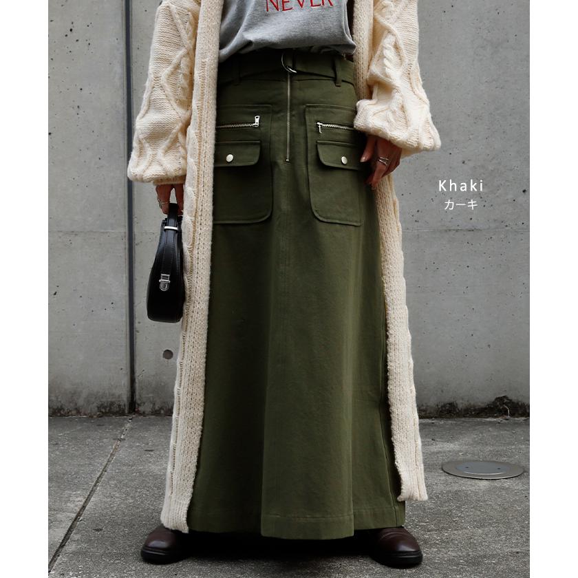 スカート ポケット チノスカート Aラインスカート レディース ベルト ボトムス | HUG.U | 17