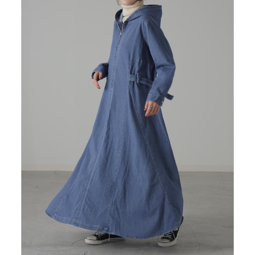 HUG.U（ハグユー） ワンピース ワンピ デニム タイト目 ハーフジップ