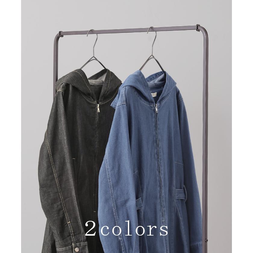 ワンピース ワンピ デニム タイト目 ハーフジップ デニムワンピ デニムワンピース ロングワンピース | HUG.U | 10