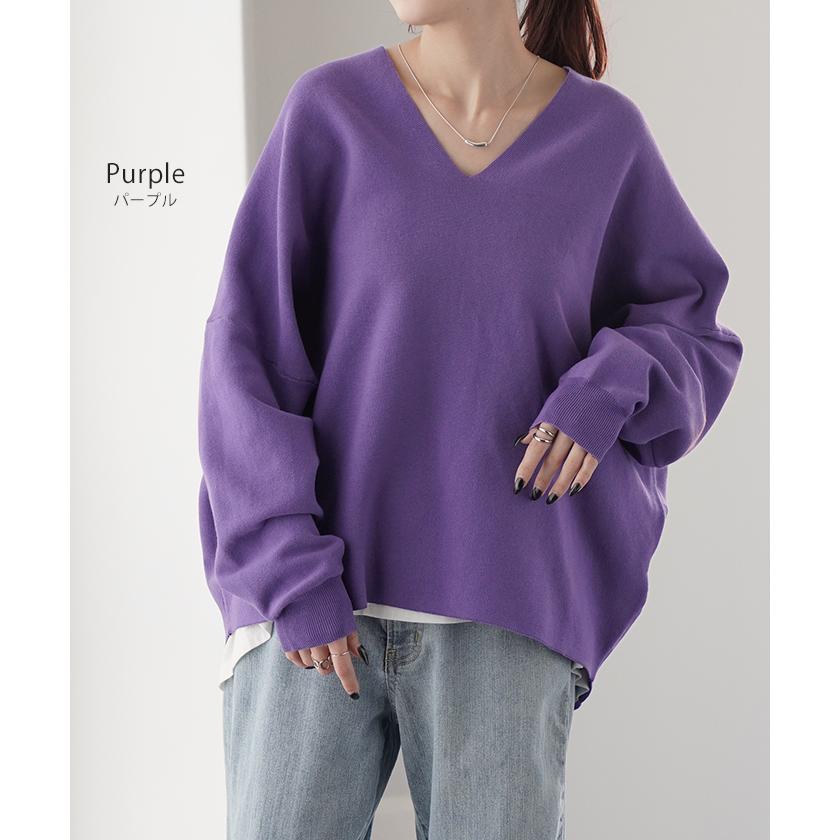 ニット ドルマンスリーブ レディース 体型カバー ティーシャツ 綿100 チュニック 2411sl | HUG.U | 22