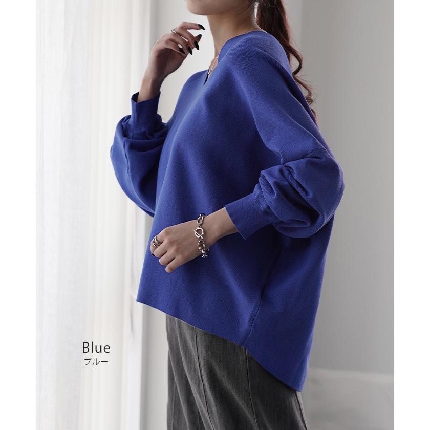 ニット ドルマンスリーブ レディース 体型カバー ティーシャツ 綿100 チュニック 2411sl | HUG.U | 23